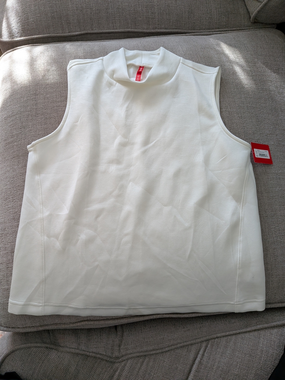 Spanx White Sleeveless Mock-Neck Tank